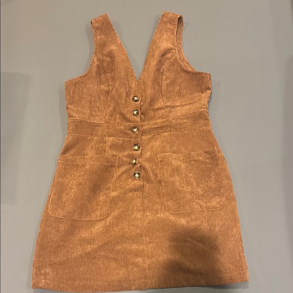 Corduroy Button-Front Dress